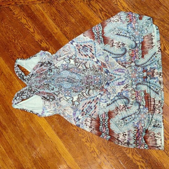 NWT Apt 9 V-Neck Flip Flop Dress Size S - Blue - Picture 5 of 6